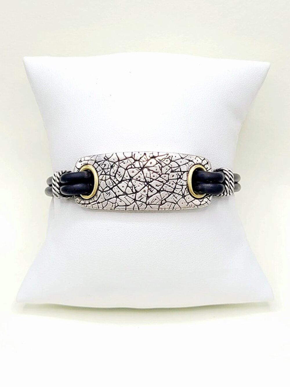 David Yurman Naturals Rhino Bracelet w/ Sterling Silver & 18K Yellow Gold - RARE